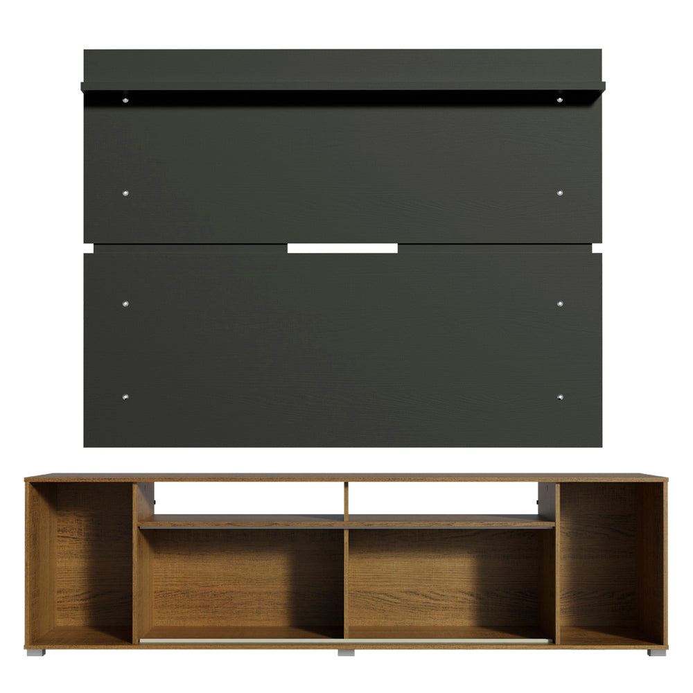 Rack Madesa Cancun con Panel para TV hasta 65 Pulgadas Marrón/Negro