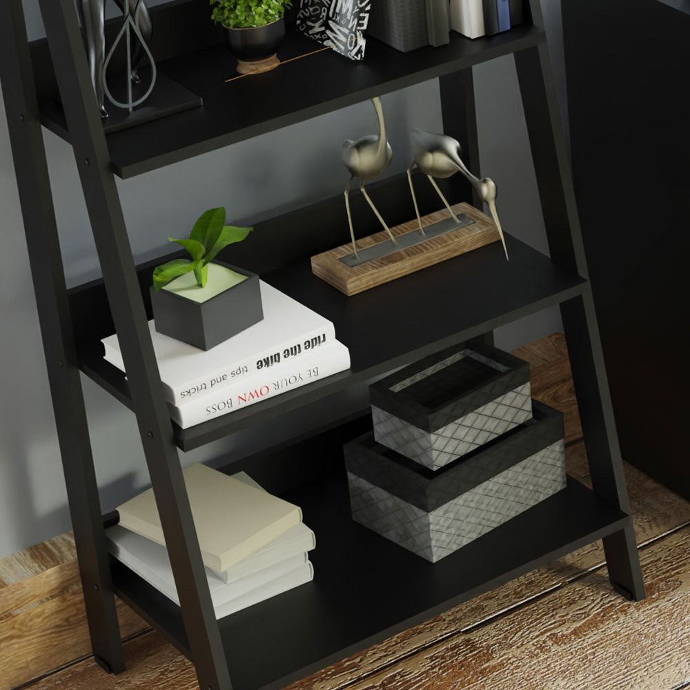 Escritorio Alaska + Estantería Escalera Negro