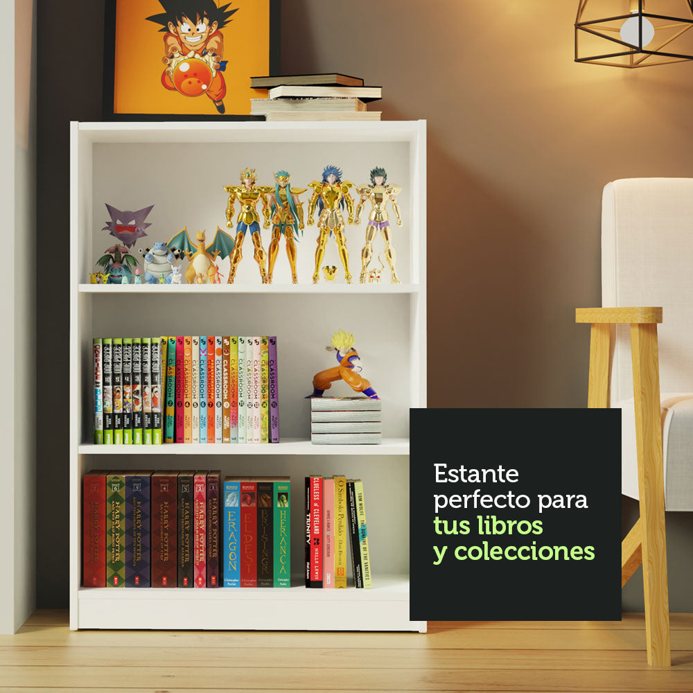 Escritorio Madesa Rubi + Estante 6908 + Estante 6907 Blanco/Negro