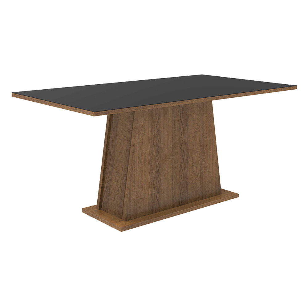 Juego de Comedor Mesa Tapa de Madera 6 Sillas Britney Madesa Marrón/Negro/Plata