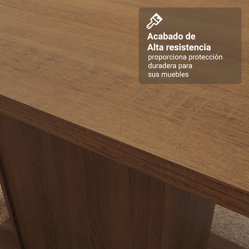 Juego de Comedor Talita Mesa Tapa de Madera 4 Sillas Marrón/Negro
