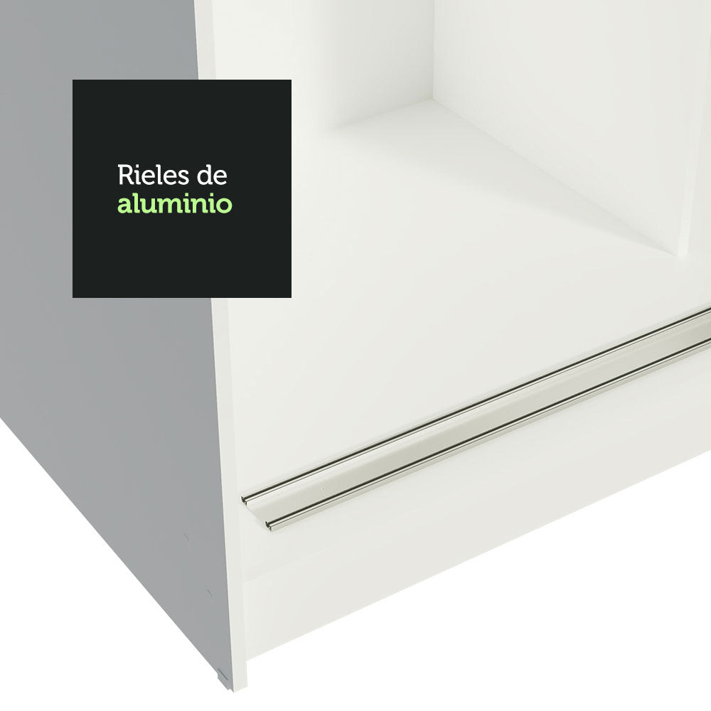 Placard Matrimonial Reno 3 Puertas Corredizas 2 con Espejos - Blanco