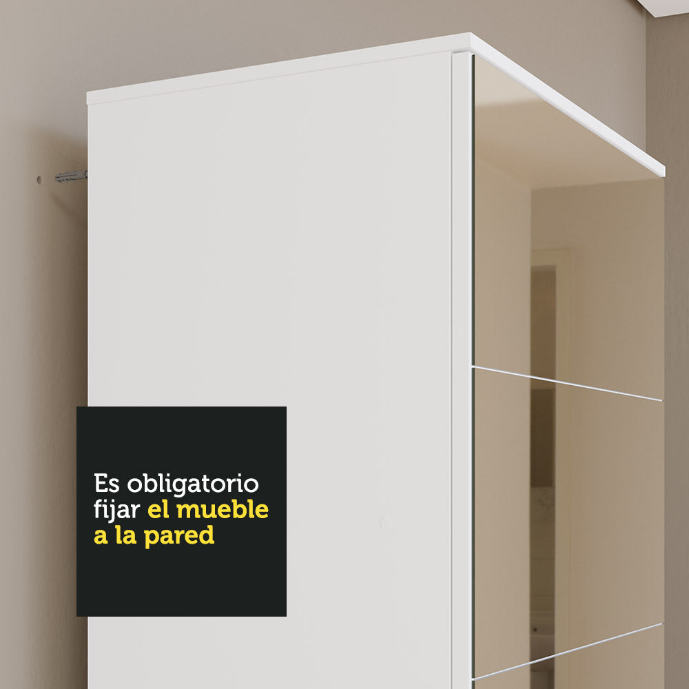 Zapatero 1 Puerta con Espejo Blanco