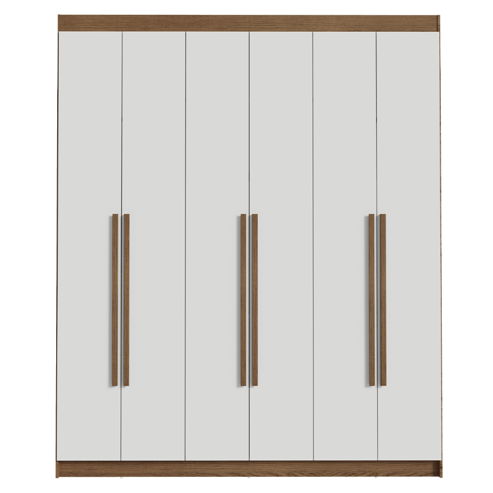 Placard Matrimonial 6 Puertas Batientes Venus Marrón/Blanco/Marrón