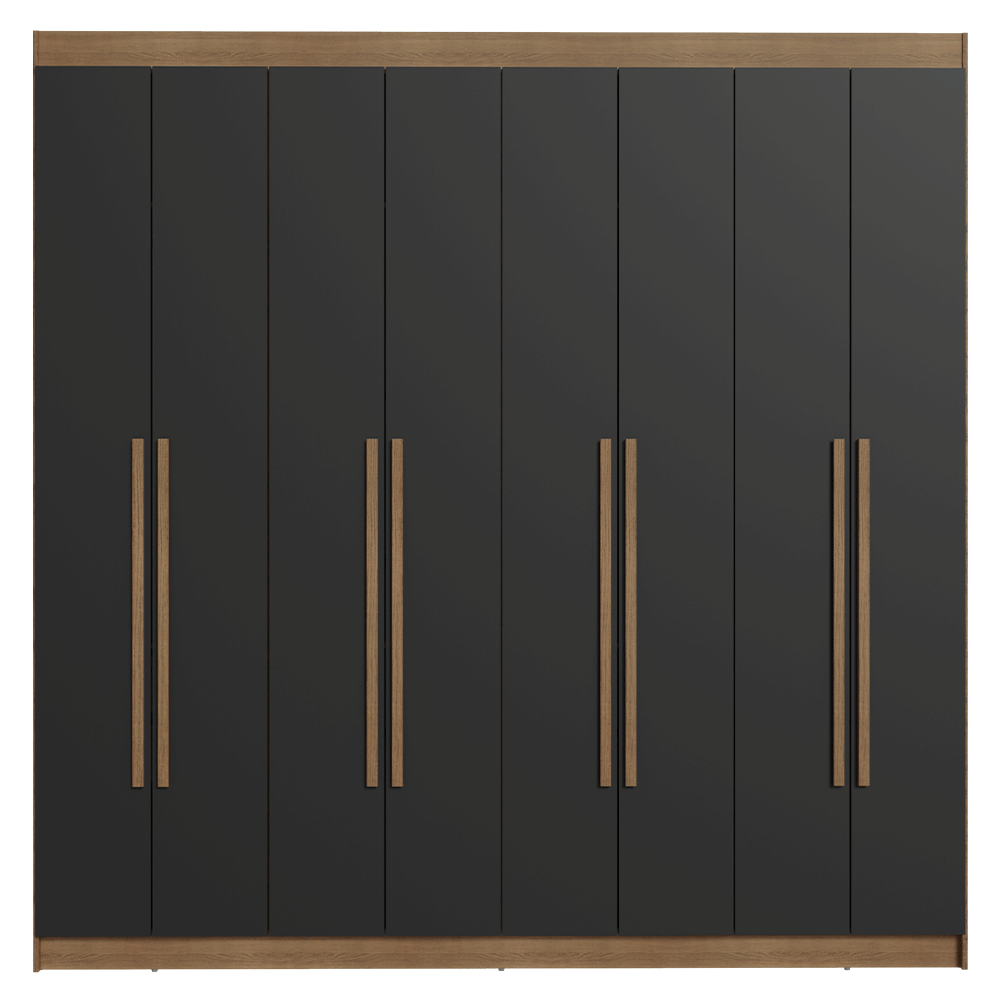 Placard Matrimonial 8 Puertas Batientes Venus Marrón/Negro/Marrón