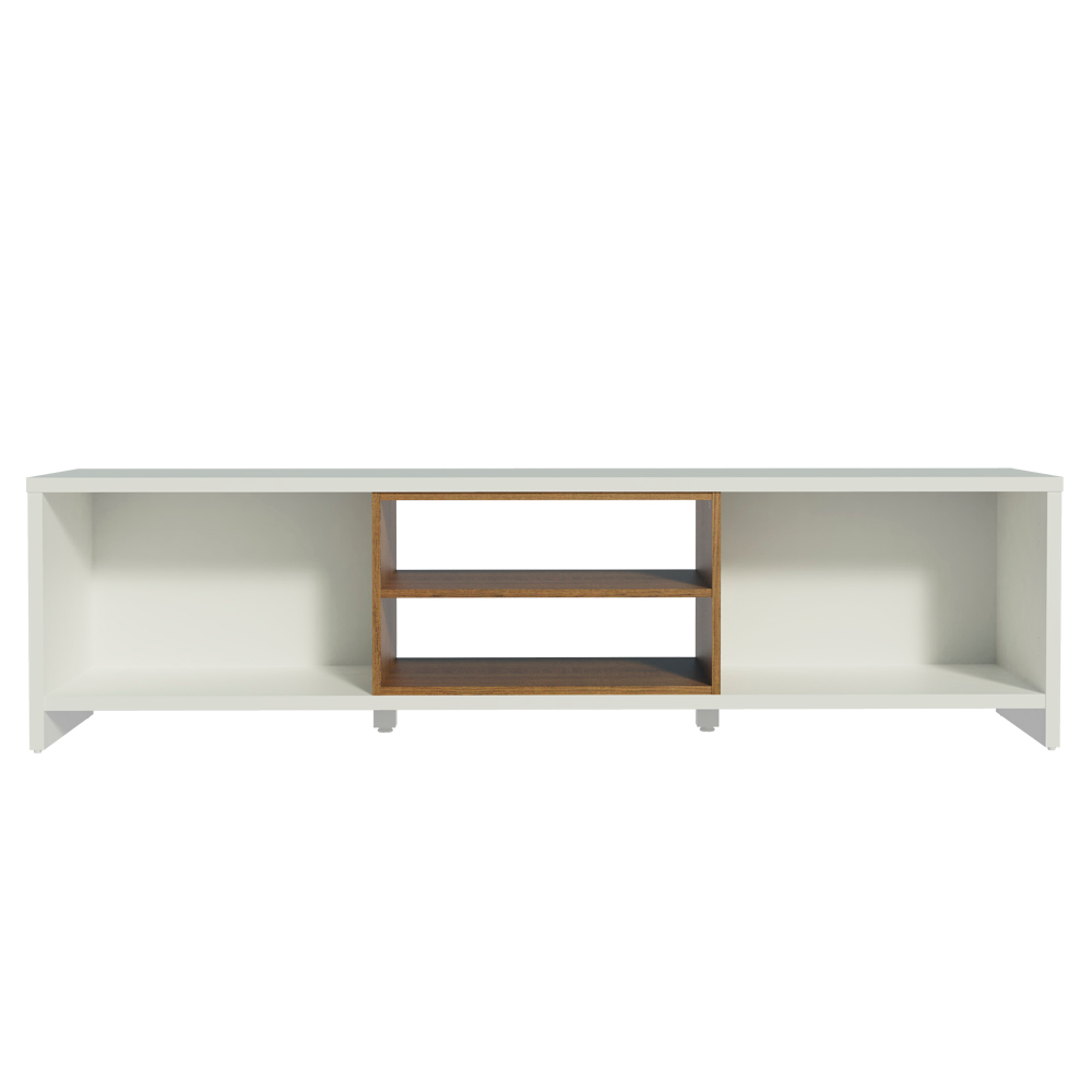 Rack para TV hasta 80 pulgadas 180 cm 2 Puertas Linz Blanco/Marrón