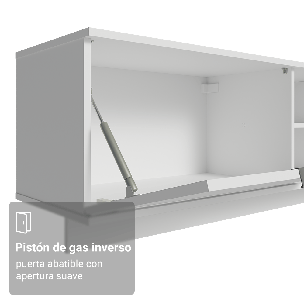 Rack Flotante para TV hasta 80 Pulgadas 218 cm 2 Puertas Blanco Stella Madesa