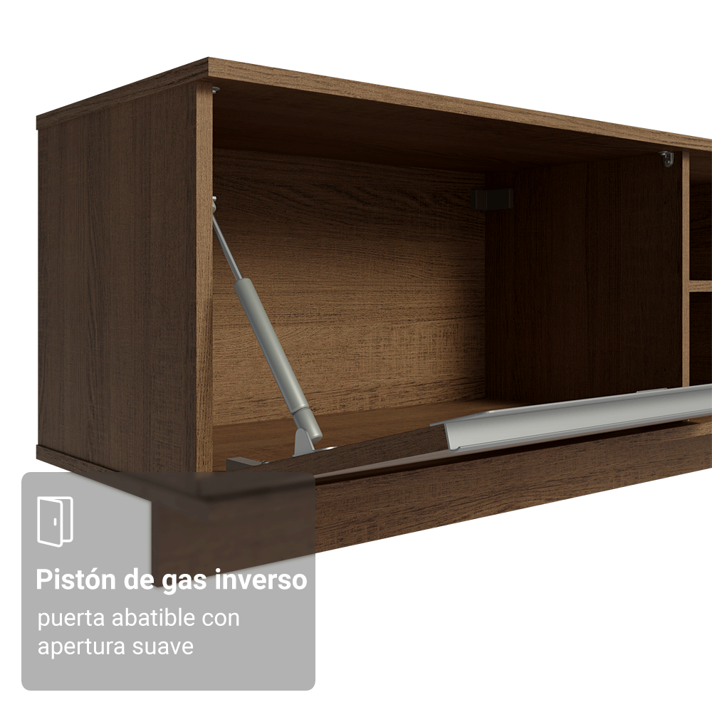 Rack Flotante para TV hasta 80 Pulgadas 218 cm 2 Puertas Marrón Glamy Madesa