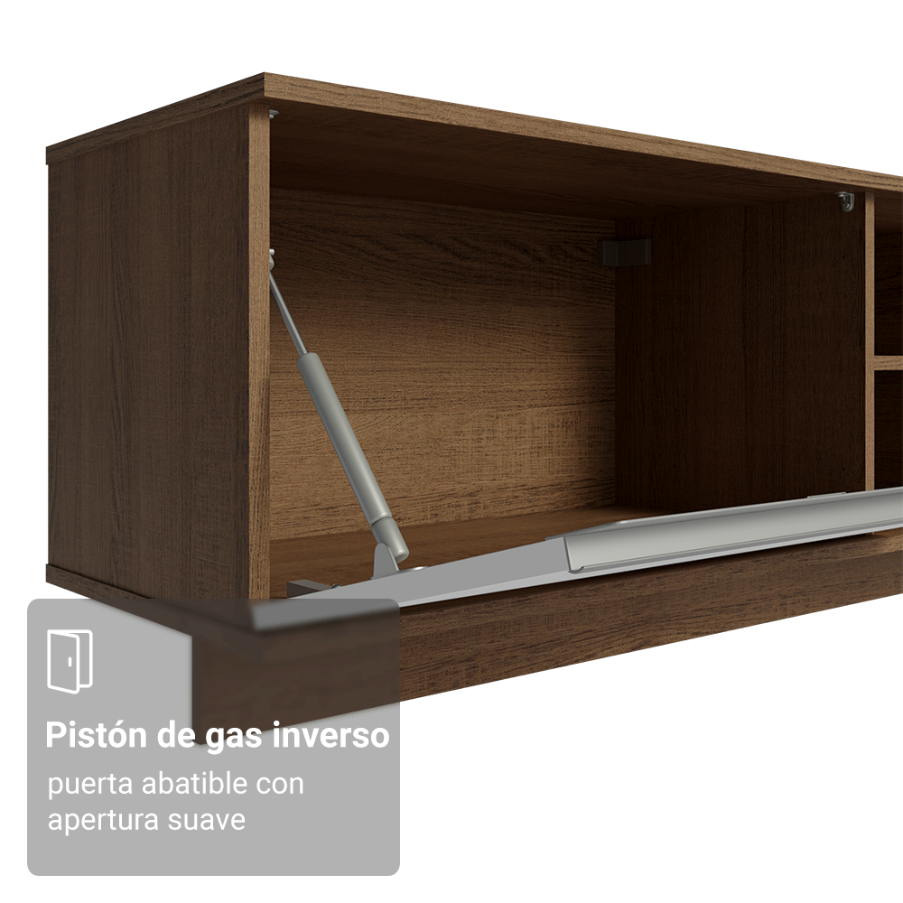 Rack Flotante para TV hasta 80 Pulgadas 218 cm 2 Puertas Marrón/Blanco Glamy Madesa