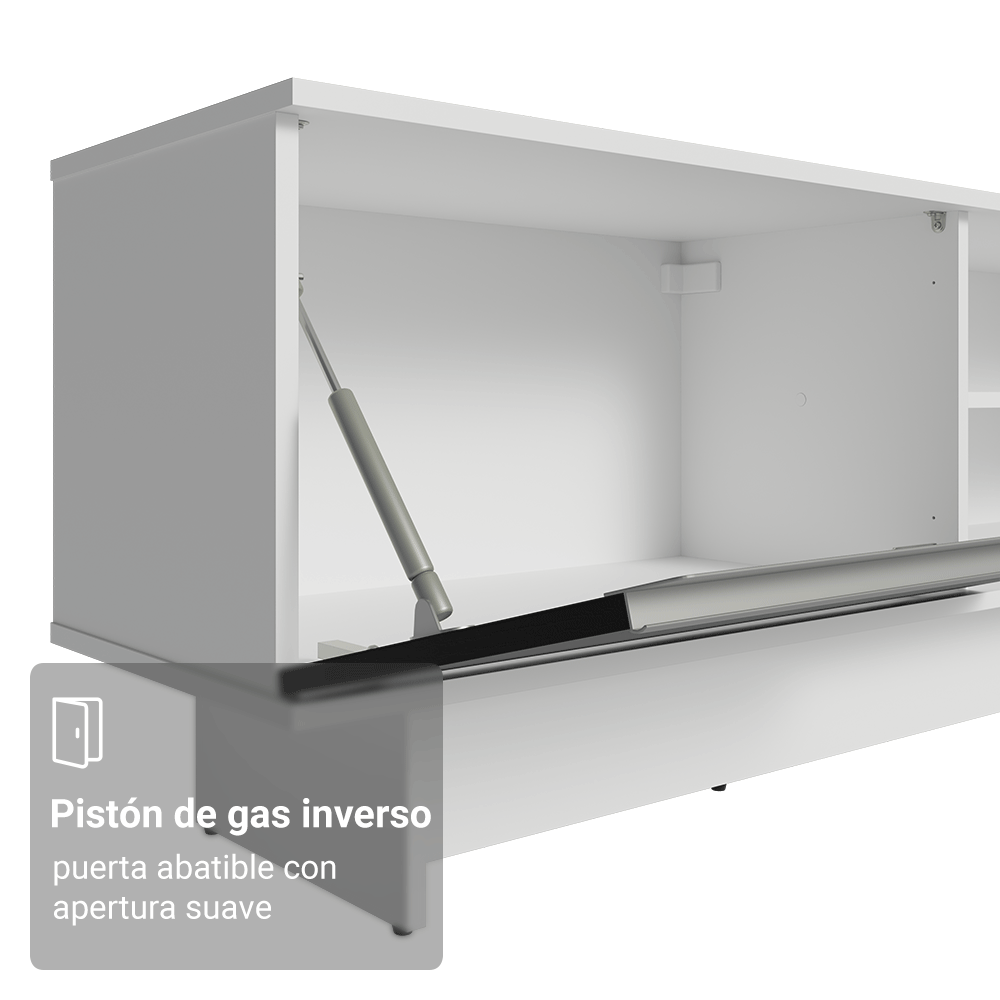 Rack para TV hasta 80 Pulgadas 218 cm 2 Puertas Blanco/Negro Glamy Madesa