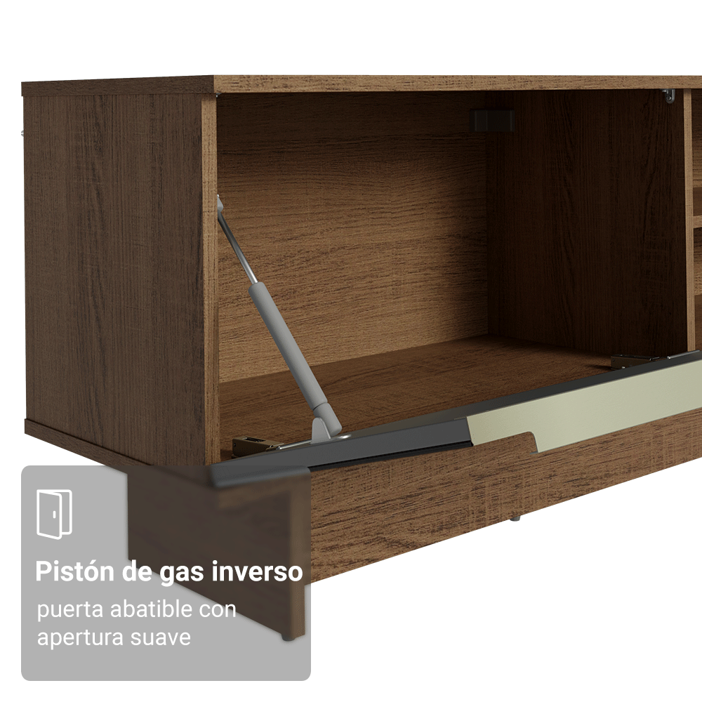 Rack para TV hasta 80 Pulgadas 218 cm 2 Puertas Marrón/Negro Lux Madesa