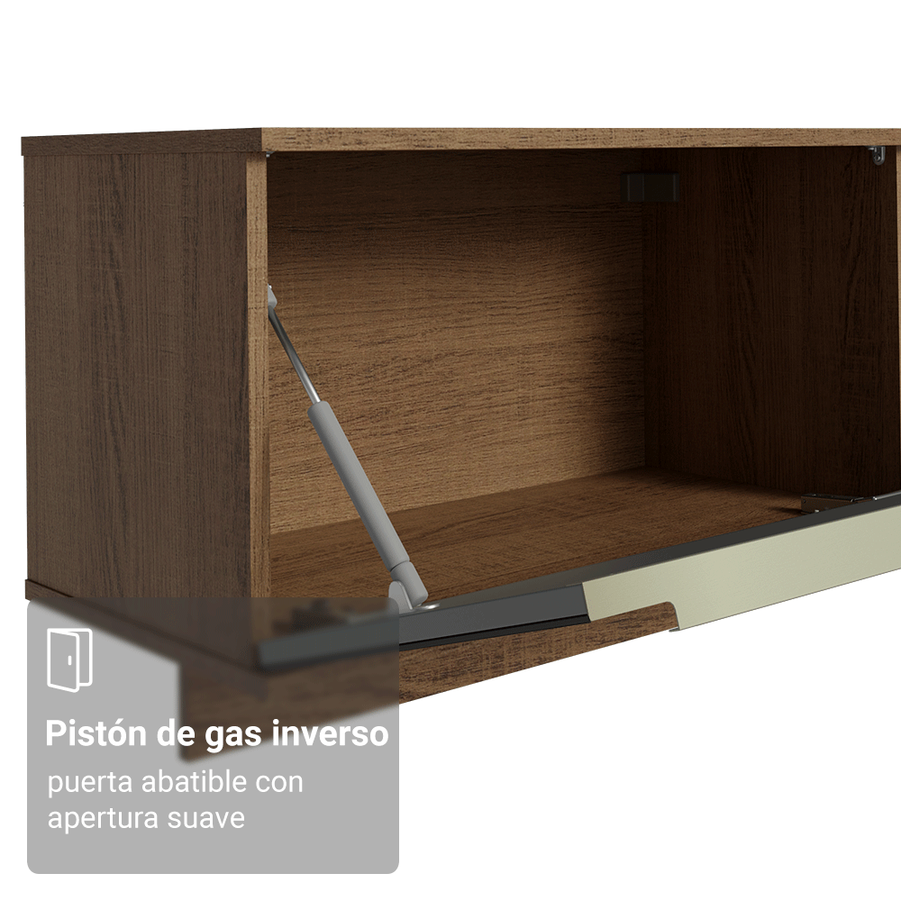 Rack Flotante para TV hasta 80 Pulgadas 218 cm 2 Puertas Marrón/Negro Lux Madesa