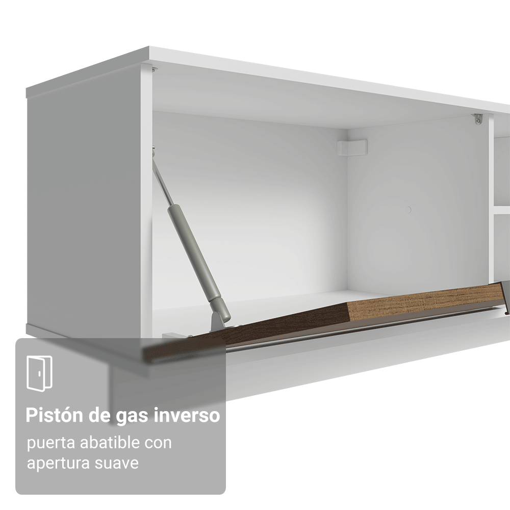 Rack Flotante para TV hasta 80 Pulgadas 218 cm 2 Puertas Blanco/Marrón Stella Madesa