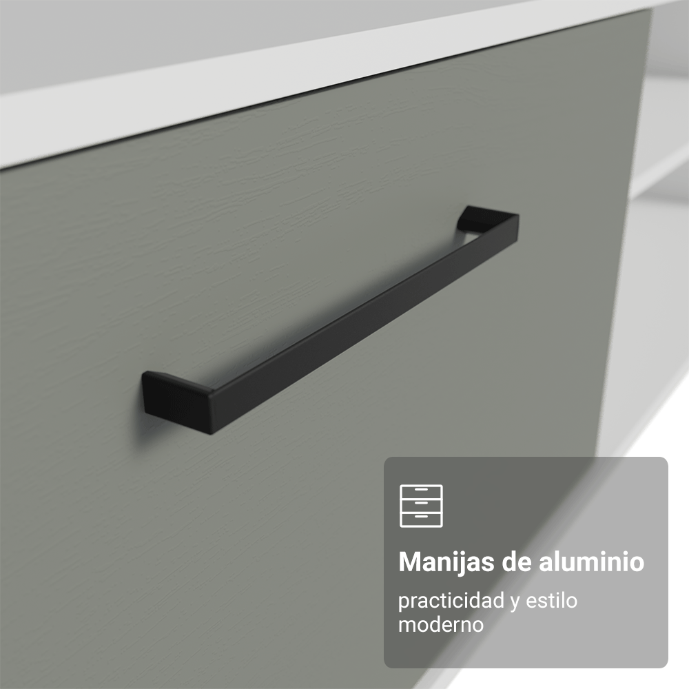 Rack para TV hasta 80 Pulgadas 218 cm 2 Puertas Blanco/Gris Agata Madesa