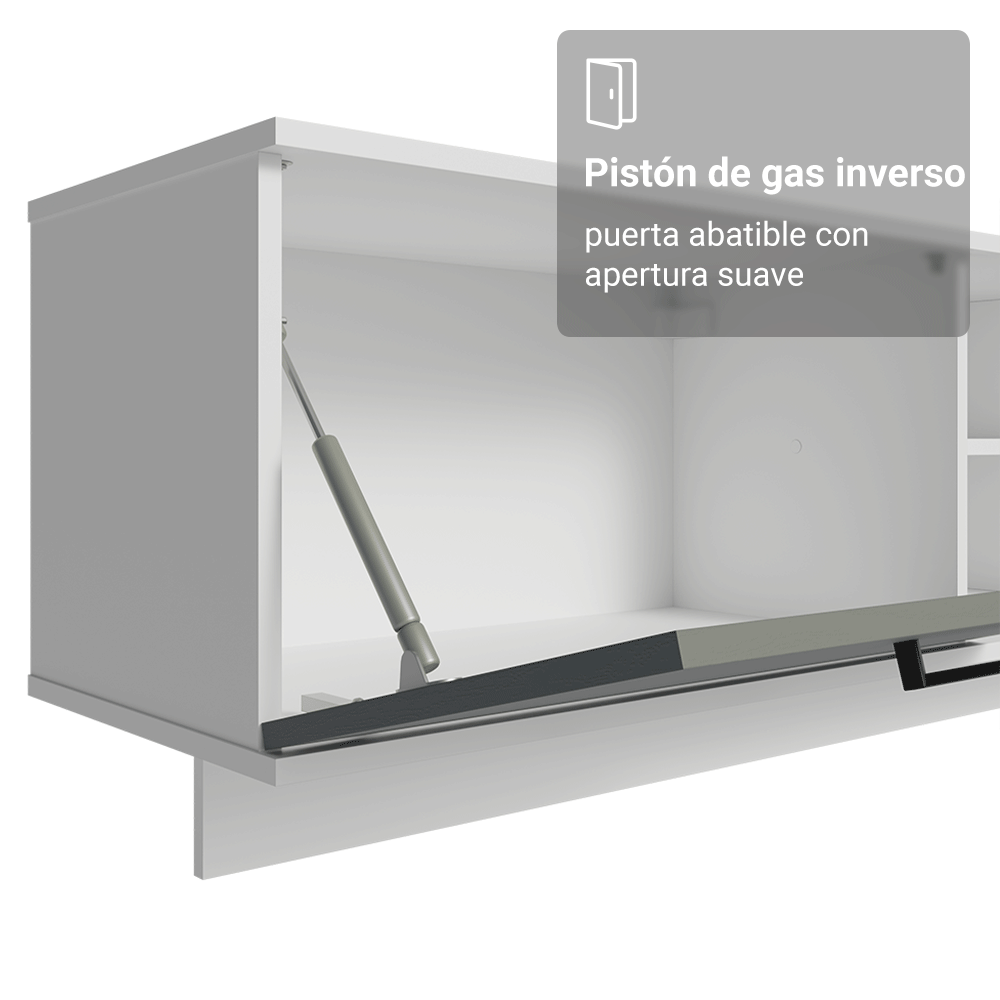 Rack Flotante para TV hasta 80 Pulgadas 218 cm 2 Puertas Blanco/Gris Agata Madesa