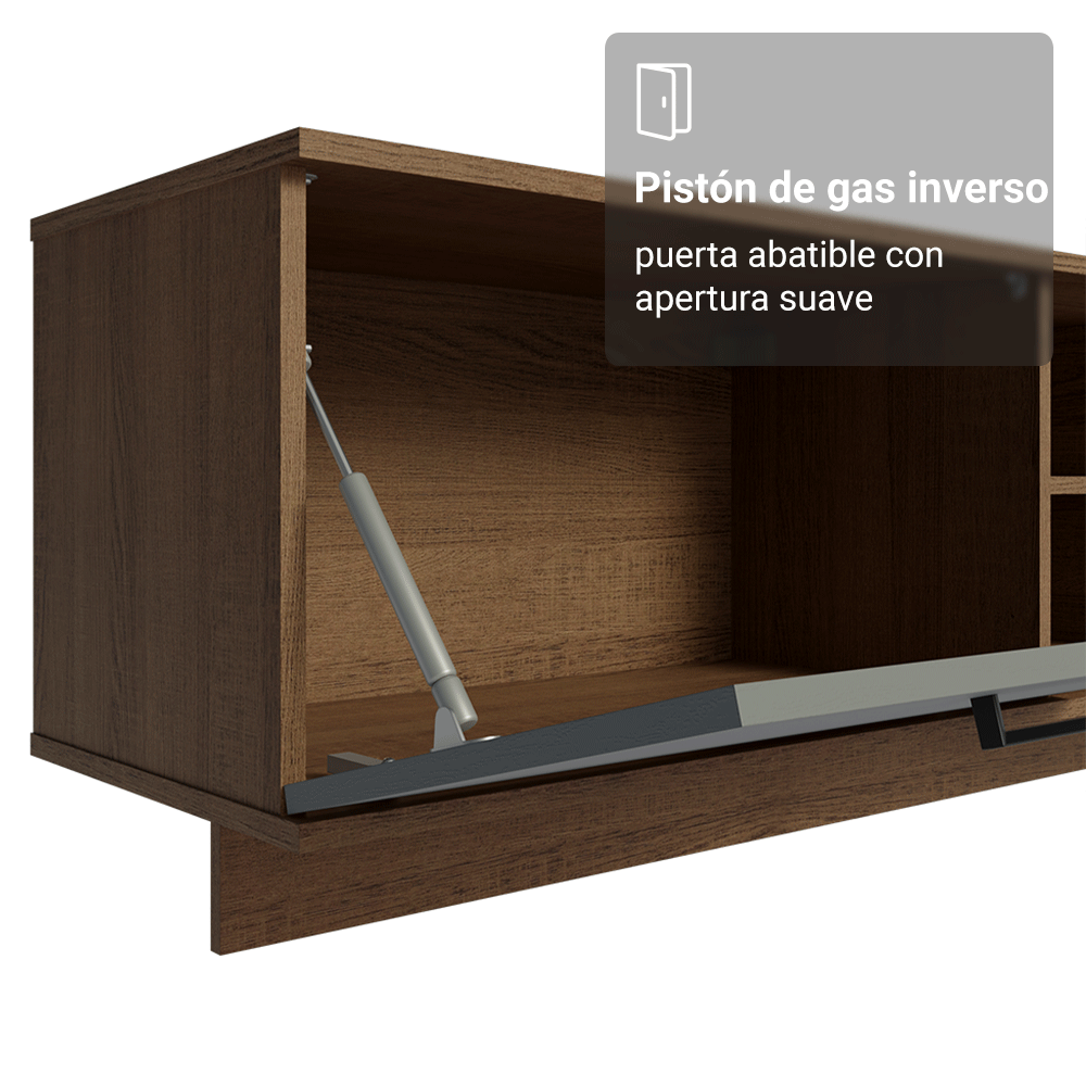 Rack Flotante para TV hasta 80 Pulgadas 218 cm 2 Puertas Marrón/Gris Agata Madesa