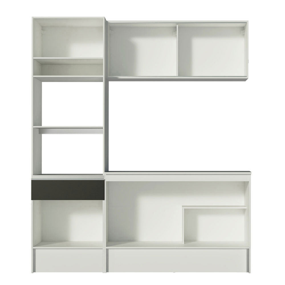 Cocina Compacta 180 cm Blanco/Negro Diamante Madesa 86