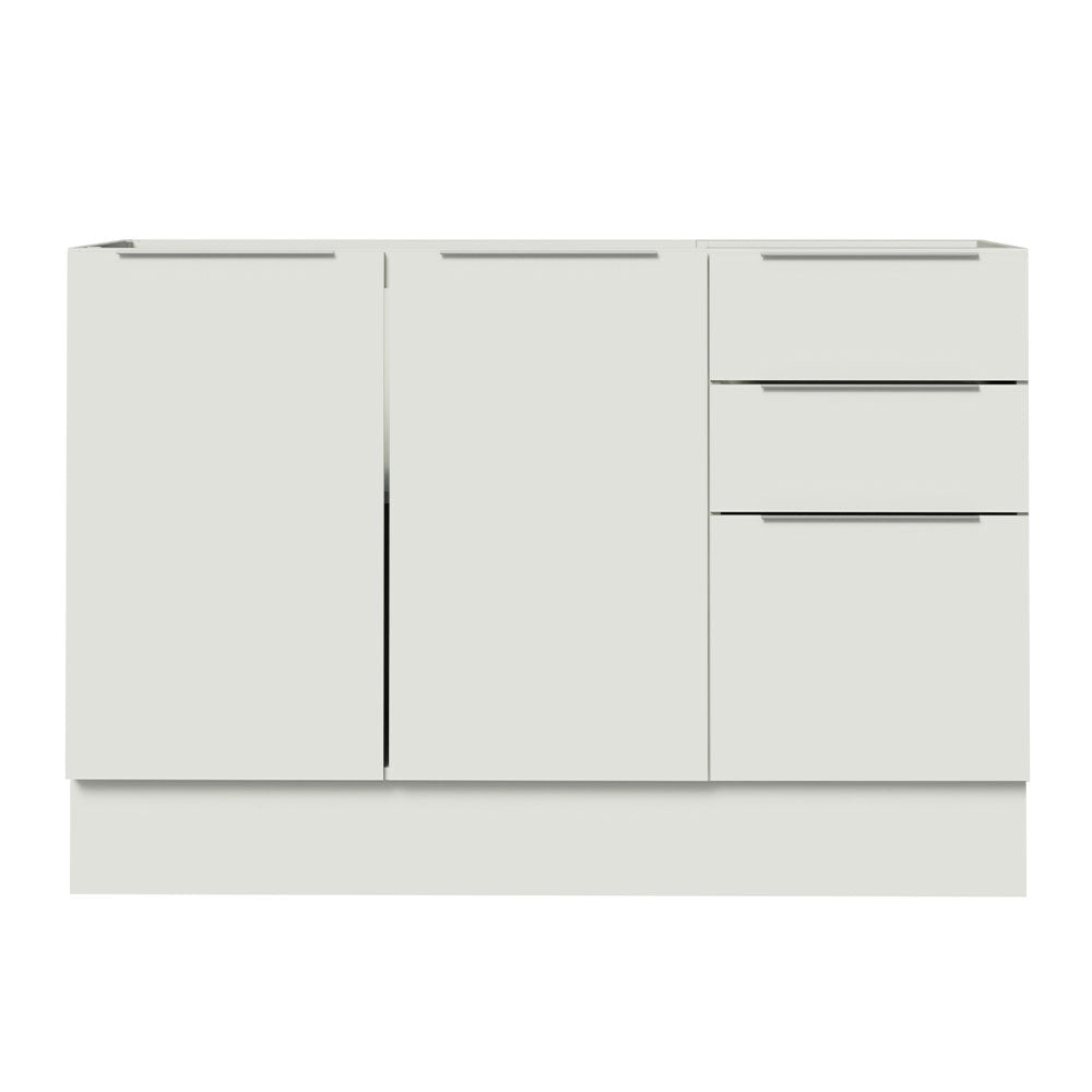 Bajo Mesada Cocina 120 x 60 cm 2 Puertas e 3 Cajones (Sin Mesada) Blanco Stella Madesa