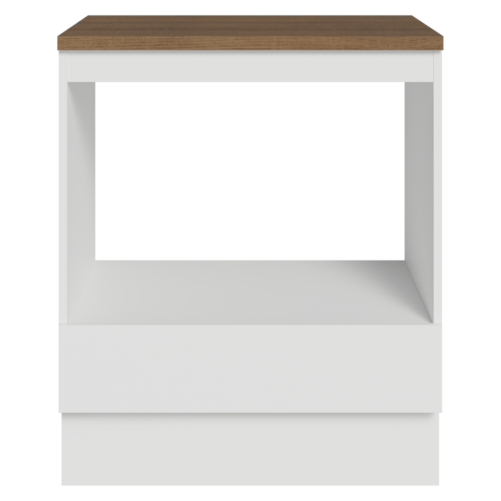 Bajo Mesada para Horno/Microondas 70 cm 1 Cajón Blanco Mesada Marrón