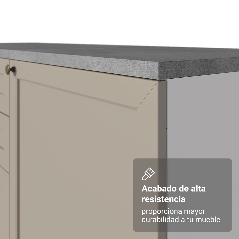 Bajo Mesada Esquinero 94 cm 1 Puerta (Sin Mesada) Blanco/Crema Vik Madesa