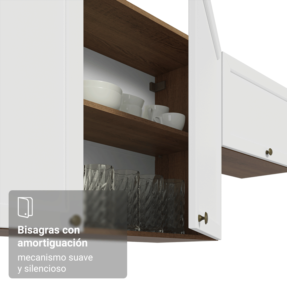 Alacena 100 cm 1 Puerta Vik Marrón/Blanco