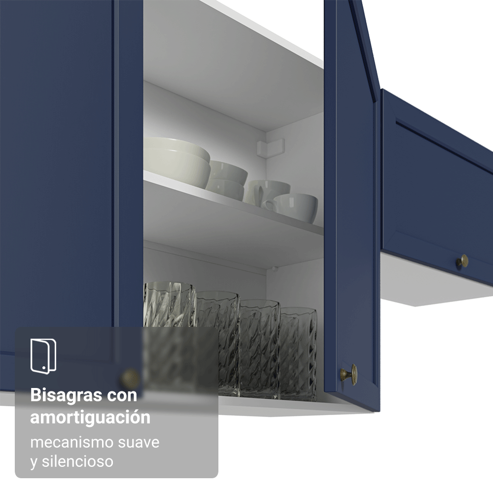 Alacena 70 cm 2 Puertas Blanco/Azul Vik Madesa