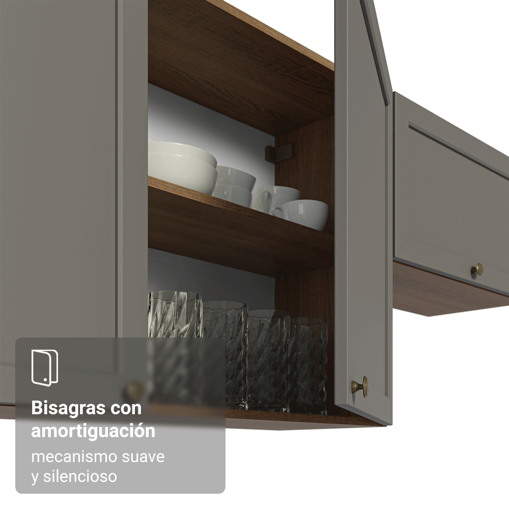 Alacena esquinero Para Linha 60 cm de Profundidade Marrón/Gris Vik Madesa