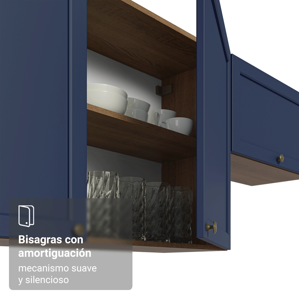 Alacena esquinero Para Linha 60 cm de Profundidade Marrón/Azul Vik Madesa