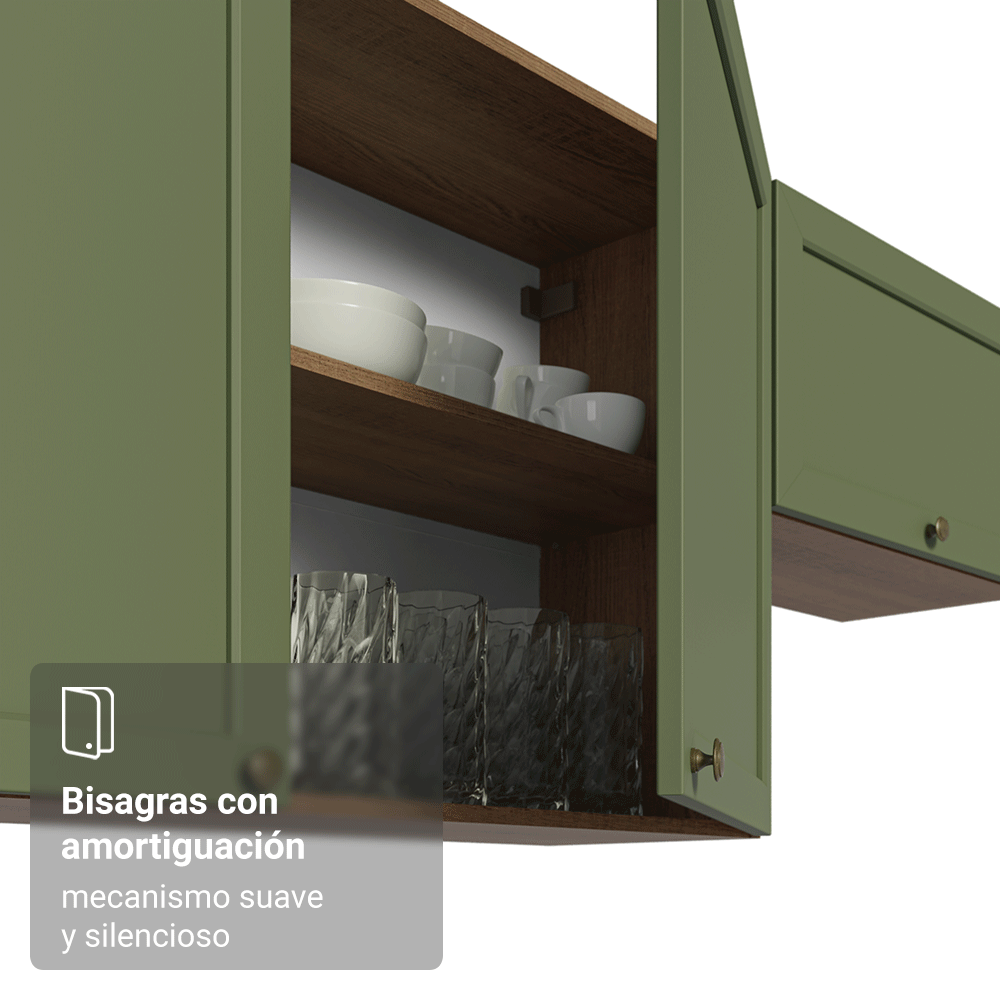 Alacena esquinero Para Linha 60 cm de Profundidade Marrón/Verde Vik Madesa