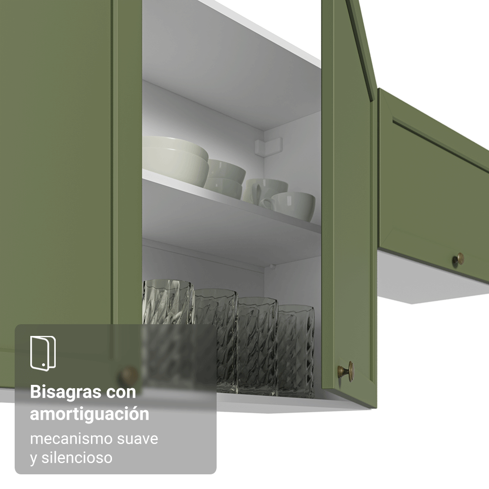 Alacena 80 cm 2 Puertas Blanco/Verde Vik Madesa