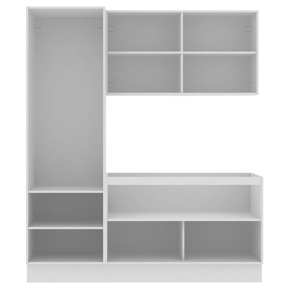 Kit Lavadero Madesa Acordes 100% MDF con Alacena y Bajo Mesada Blanco Brillante