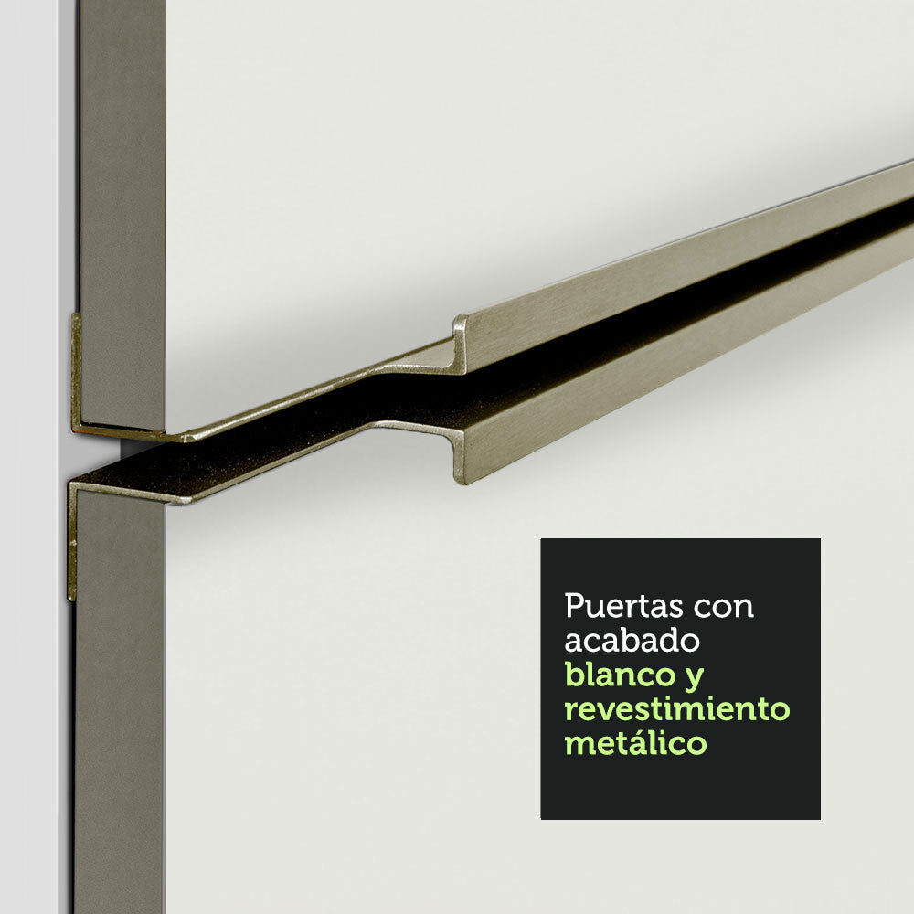 Combo Completo de Cocina 340 x 60 cm Blanco/Blanco Aterciopelado Lux Madesa 01