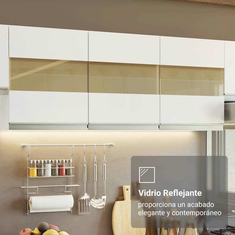 Combo completo de Cocina 100% MDF 190cm Smart Blanco Brillante Madesa 01