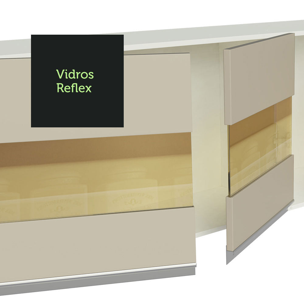 Combo Completo de Cocina 100% MDF 300 cm Blanco/Marrón/Crema Smart Madesa 02