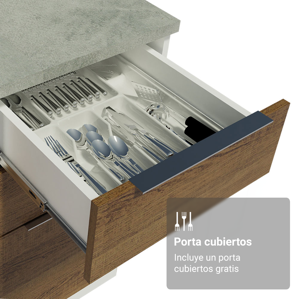 Combo completo de Cocina con Cristalero 190 cm Madesa Stella BM 03