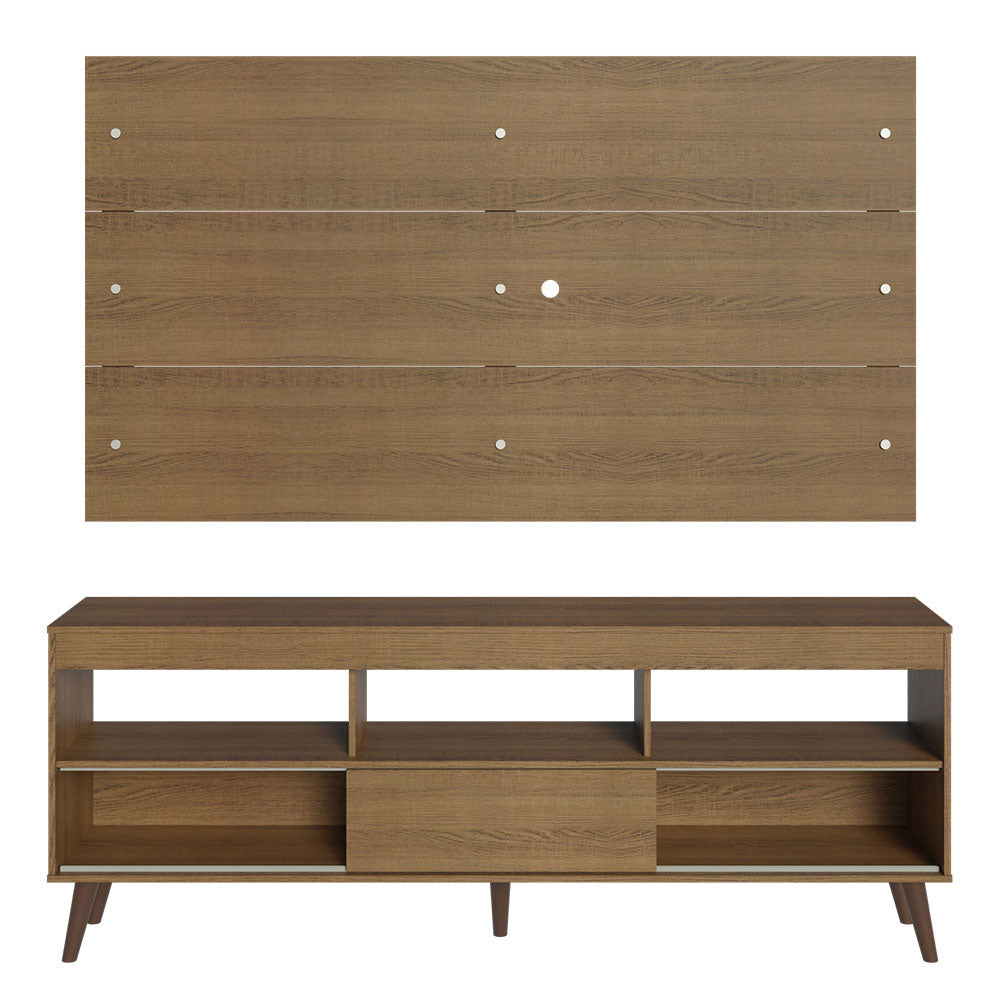 Rack con Panel para TV hasta 65 pulgadas Con Patas Detroit Marrón