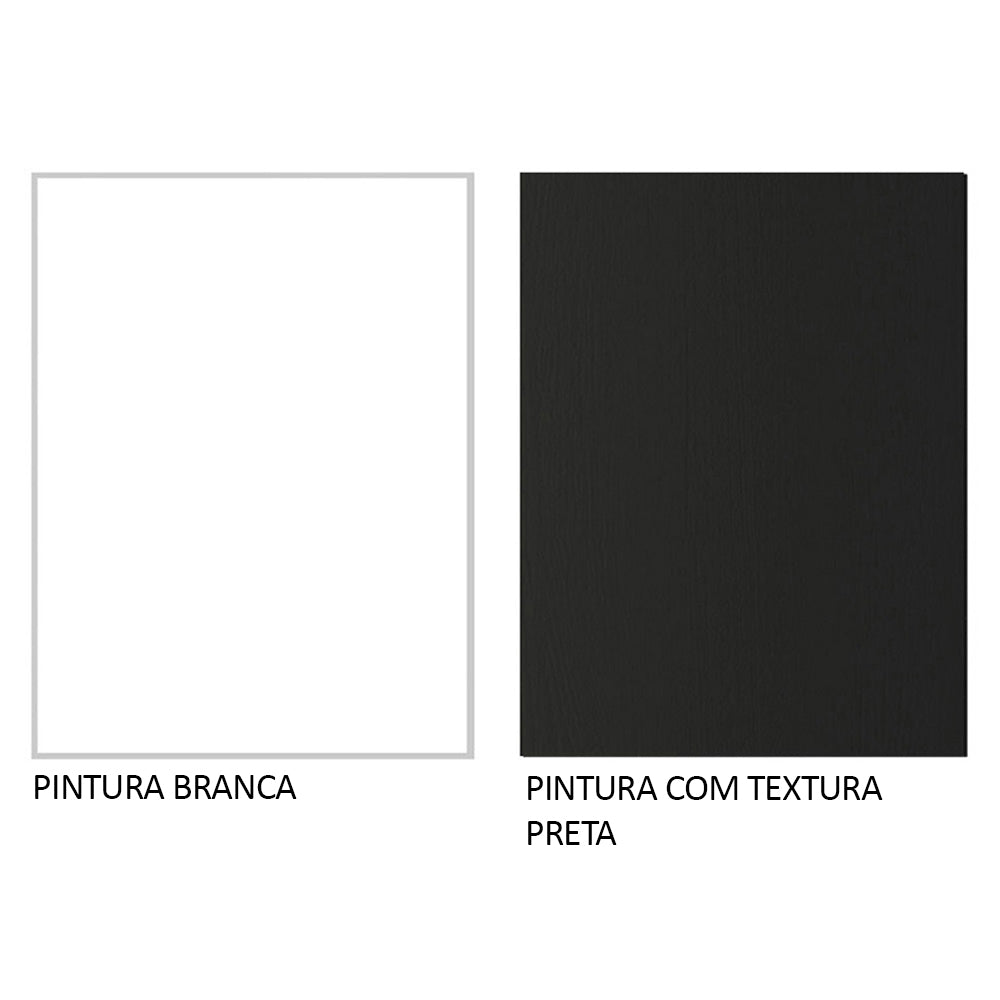Bajo Mesada Multiuso 120cm 2 Puertas 3 Cajones Blanco/Negro Agata Madesa