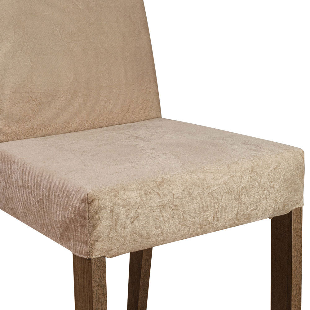 Juego de Comedor Madesa Evelin Mesa con Tapa de Vidrio con 4 Sillas Marrón/Crema/Imperial