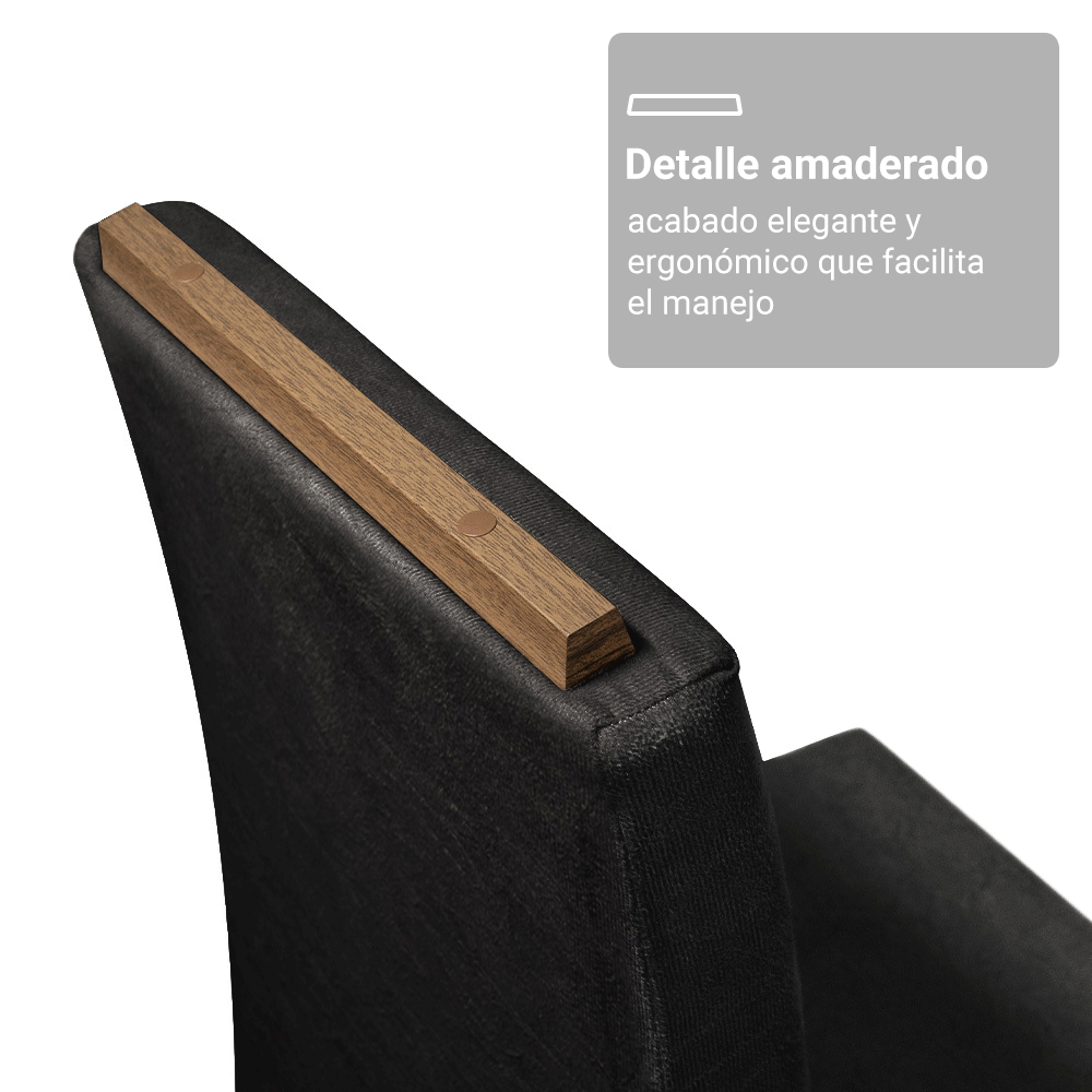 Juego de Comedor Mesada de Madera 4 Sillas Aspen Marrón/Negro/Oxford