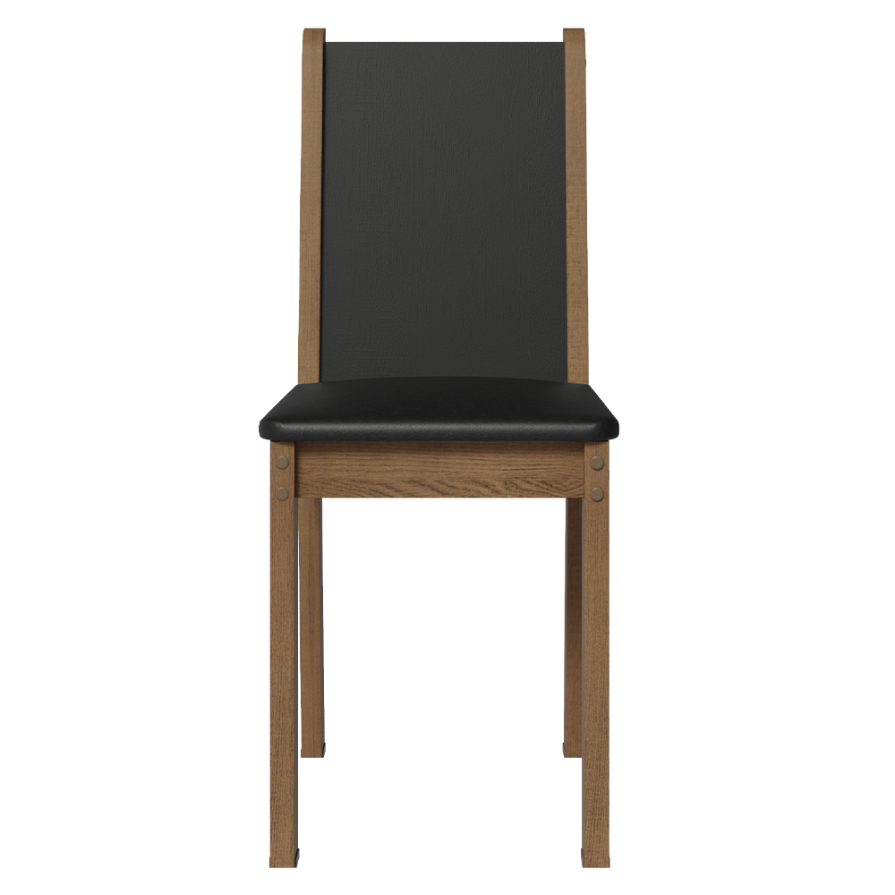 Juego Comedor Mesa con Tapa de Vidrio 6 Sillas Negro/Marrón Heloísa Madesa