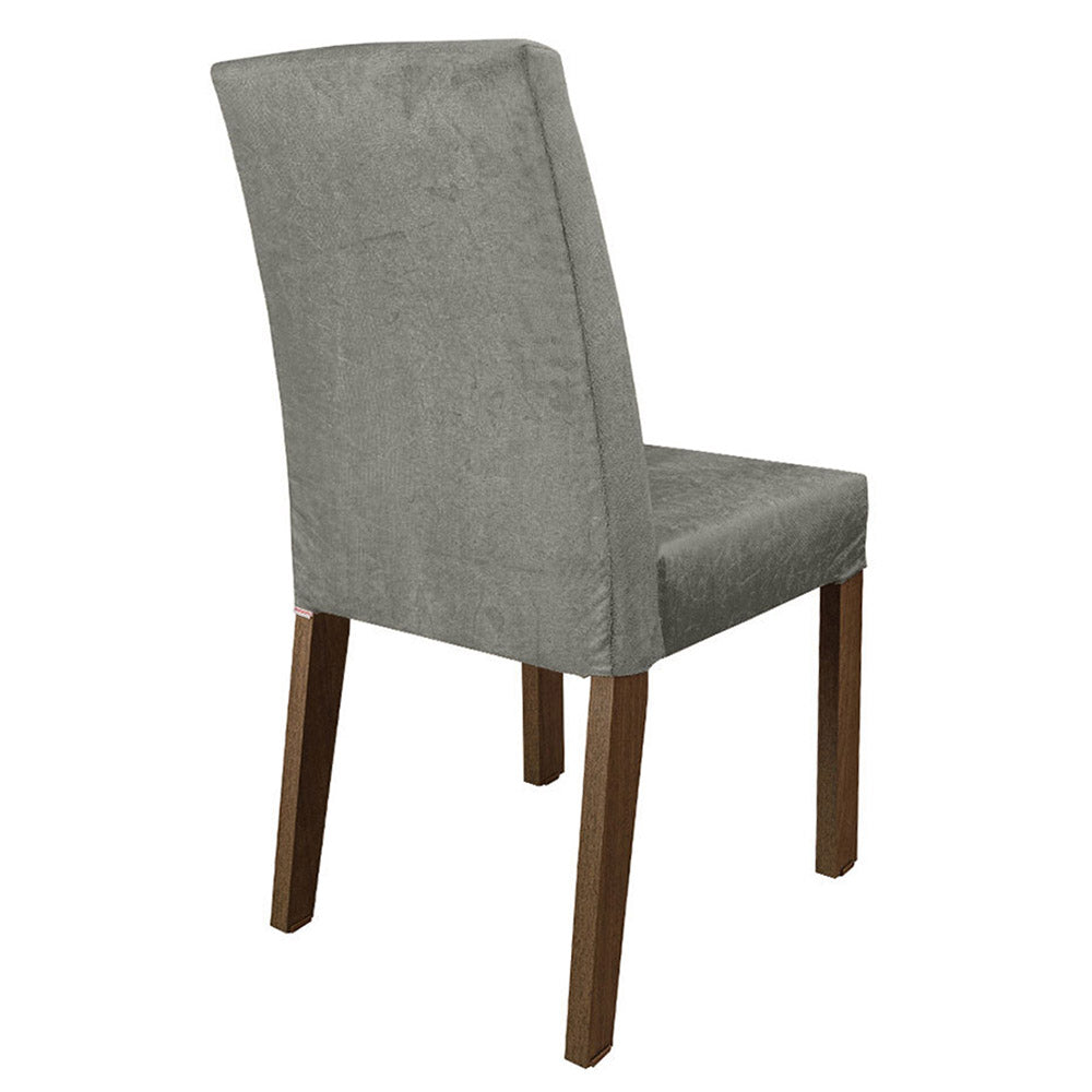 Juego de Comedor Mesada de Madera 8 Sillas Doris Marrón/Silver