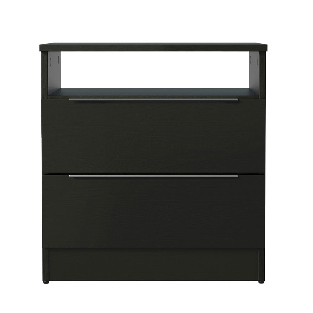 Mesa de luz 3227 con 2 cajones, Negro