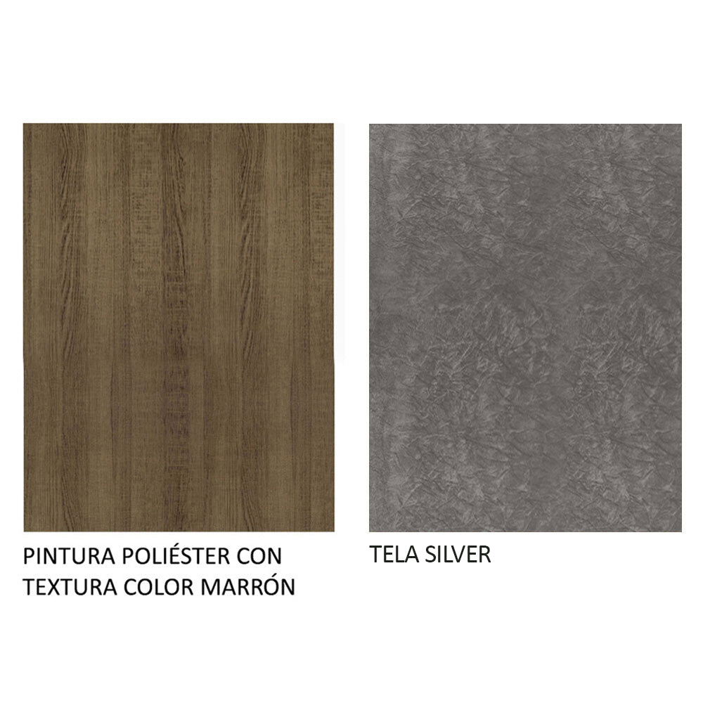 Kit de 2 Sillas de Comedor 4255 Marrón/Silver