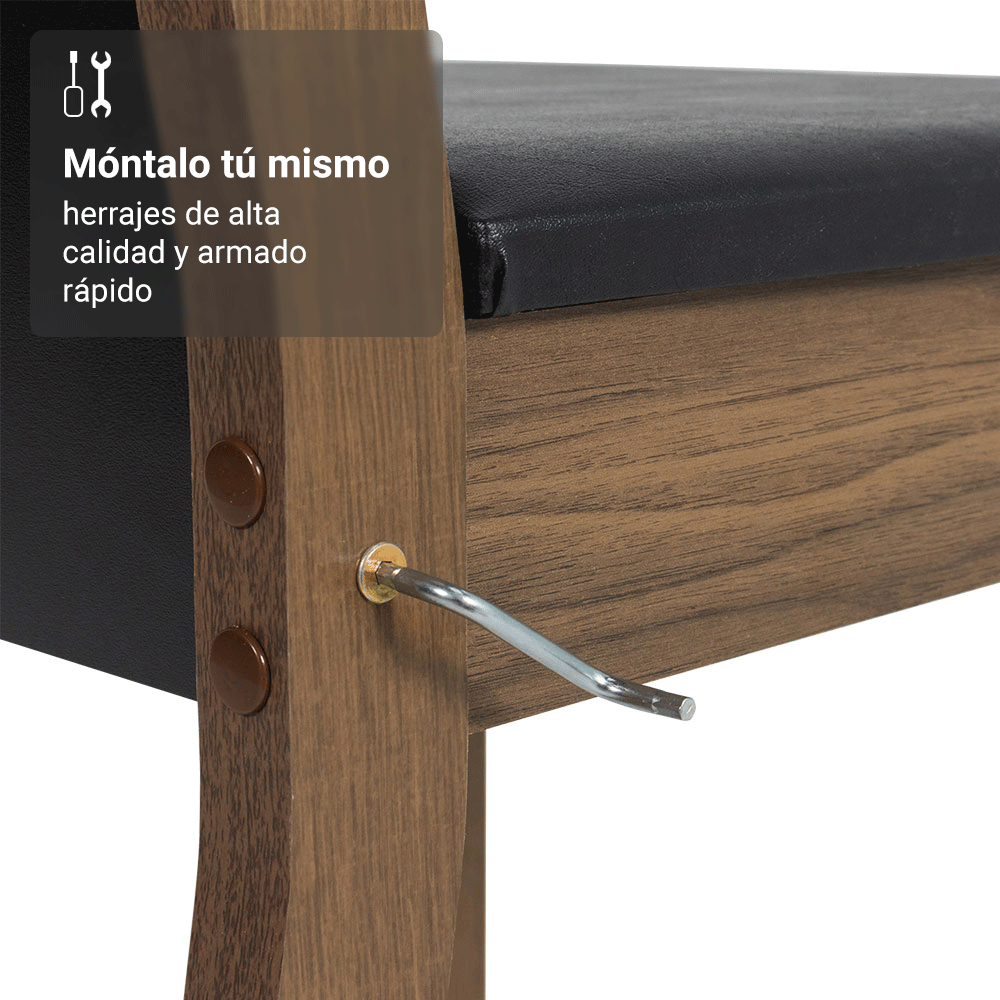 Kit 6 Sillas 4291 Marrón/Negro