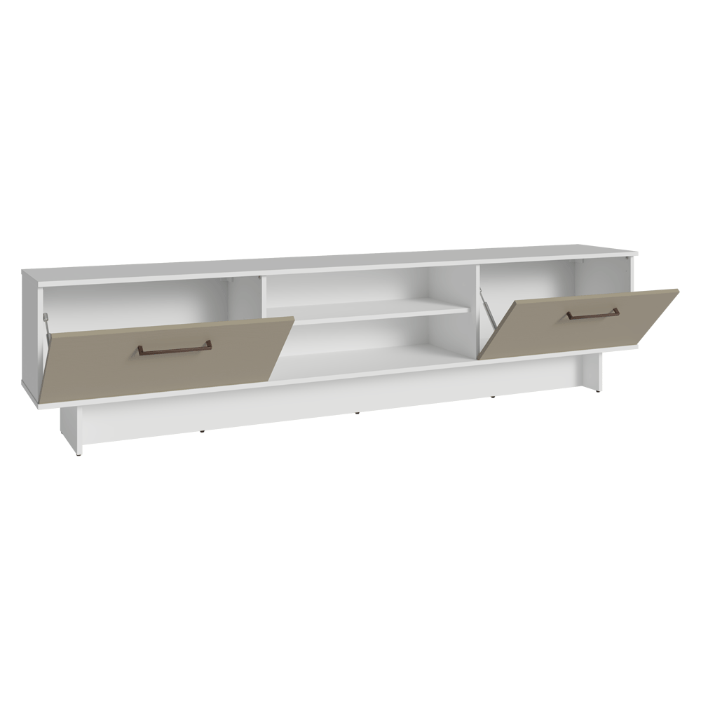Rack para TV hasta 80 Pulgadas 218 cm 2 Puertas Blanco/Crema Agata Madesa