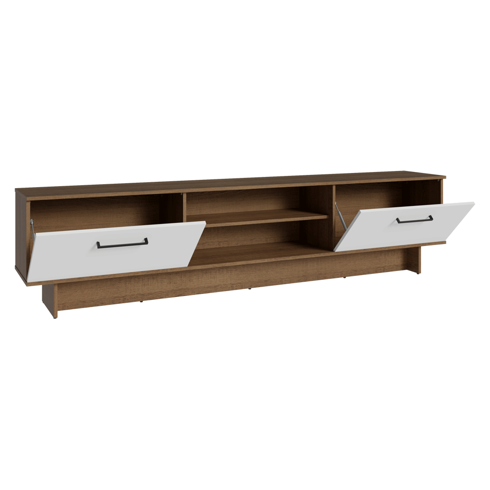 Rack para TV hasta 80 Pulgadas 218 cm 2 Puertas Marrón/Blanco Agata Madesa