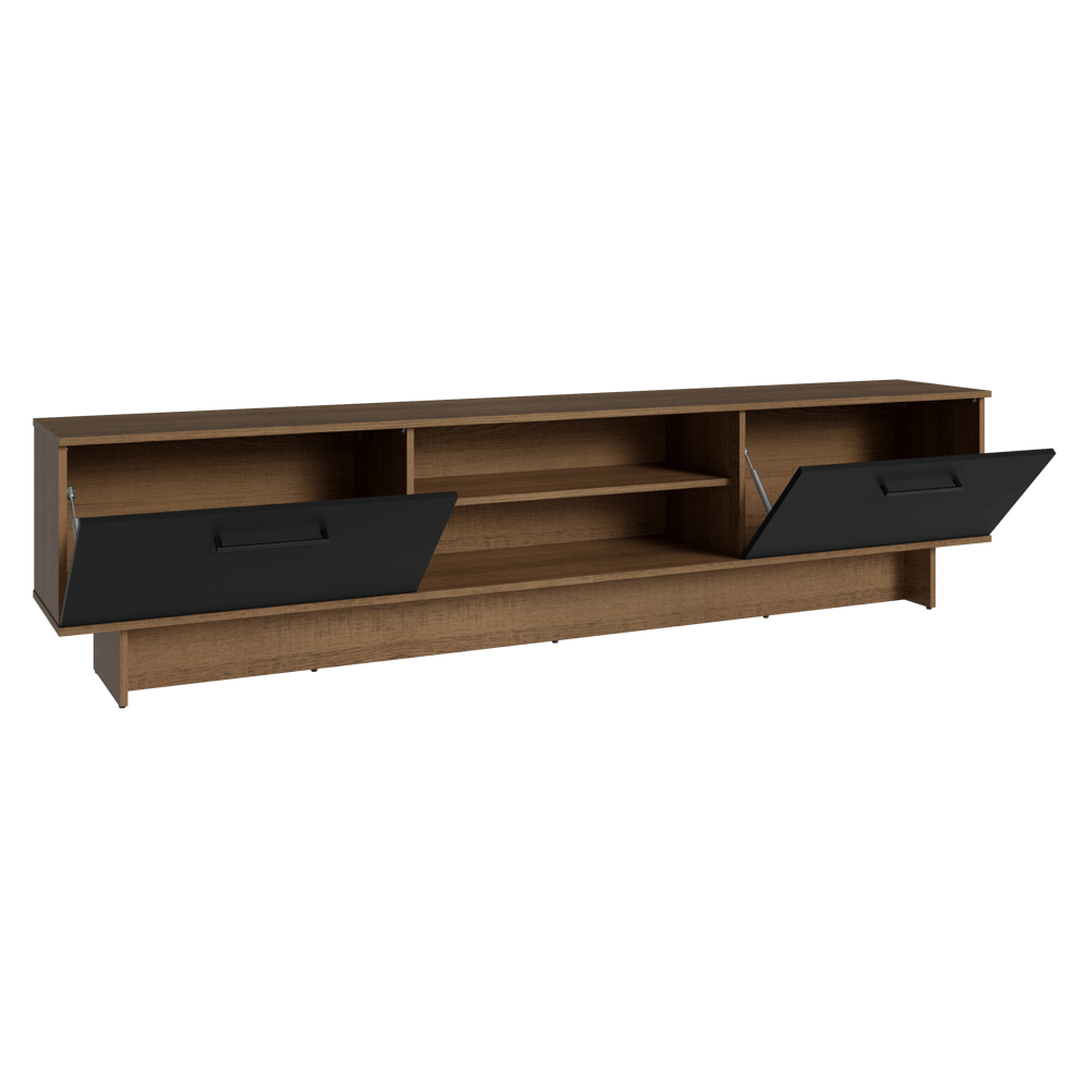 Rack para TV hasta 80 Pulgadas 218 cm 2 Puertas Marrón/Negro Agata Madesa