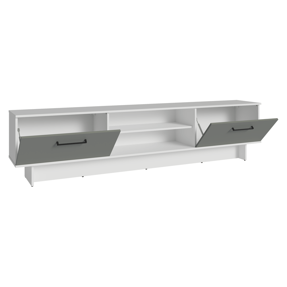 Rack para TV hasta 80 Pulgadas 218 cm 2 Puertas Blanco/Gris Agata Madesa