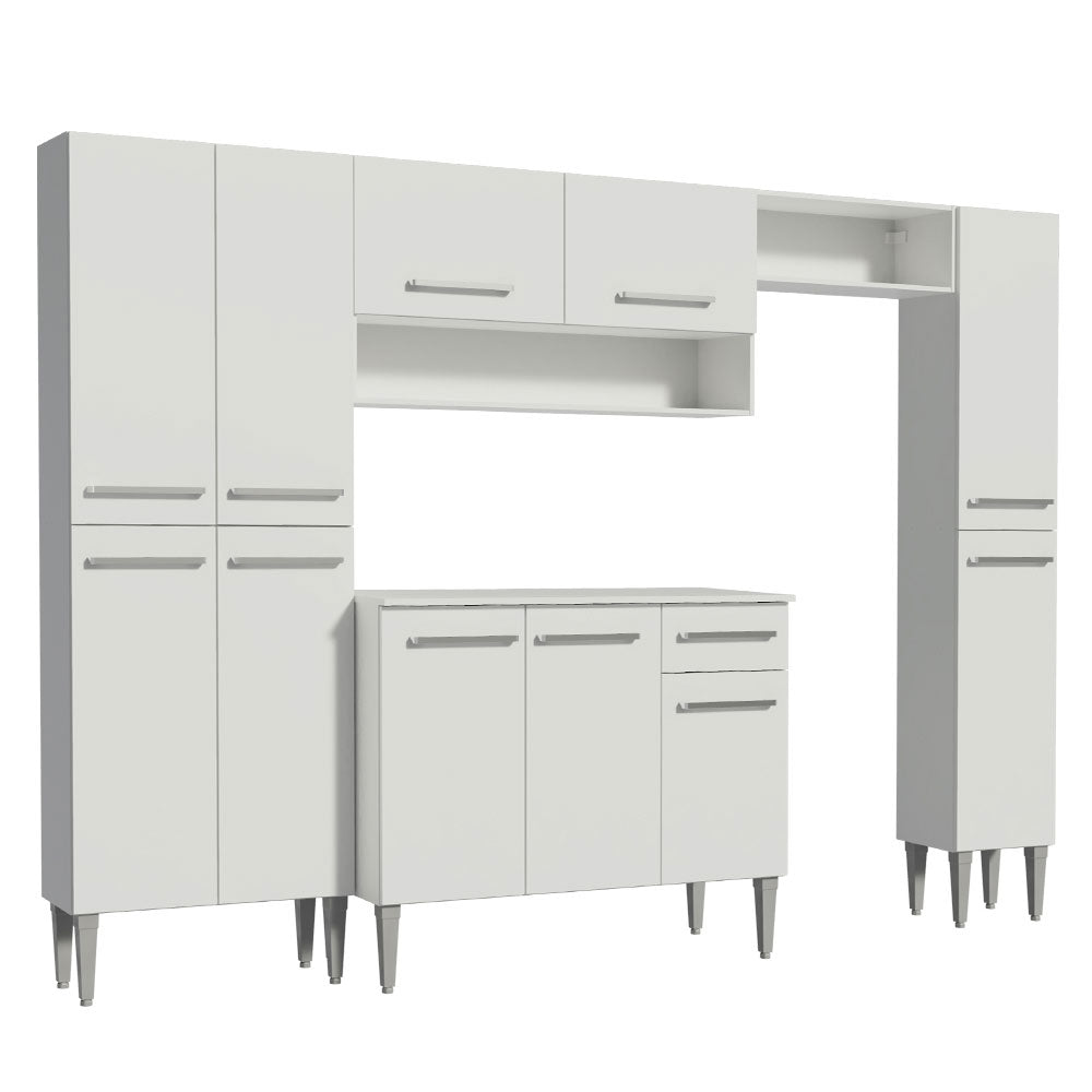 Combo Completo de Cocina 261cm Blanco Emilly Hit Madesa