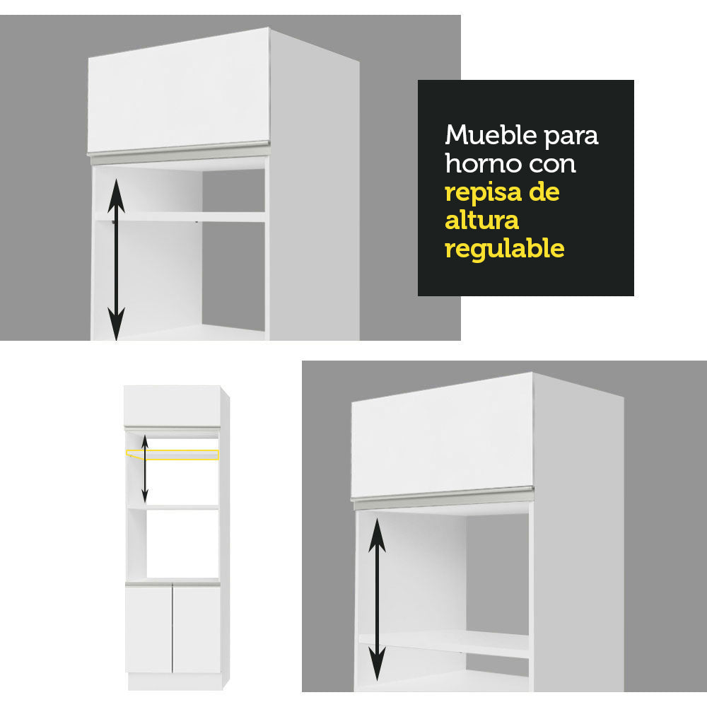 Combo Completo de Cocina Vicenza 290 cm Glamy Blanco